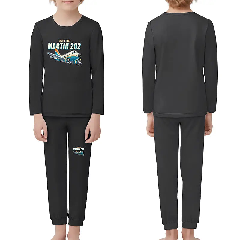Martin 2-0-2A - Children Pajamas - Cartoon Chest - Black