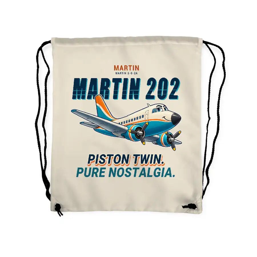 Martin 2-0-2A - Drawstring Bag - Cartoon - Beige