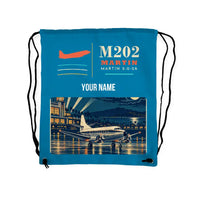 Thumbnail for Martin 2-0-2A - Drawstring Bag - Classic + Name - Light Blue