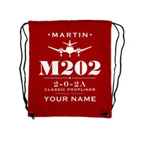 Thumbnail for Martin 2-0-2A - Drawstring Bag - Heritage + Name - Red