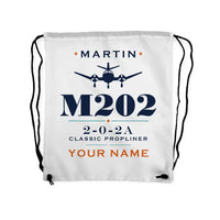 Thumbnail for Martin 2-0-2A - Drawstring Bag - Heritage + Name - White