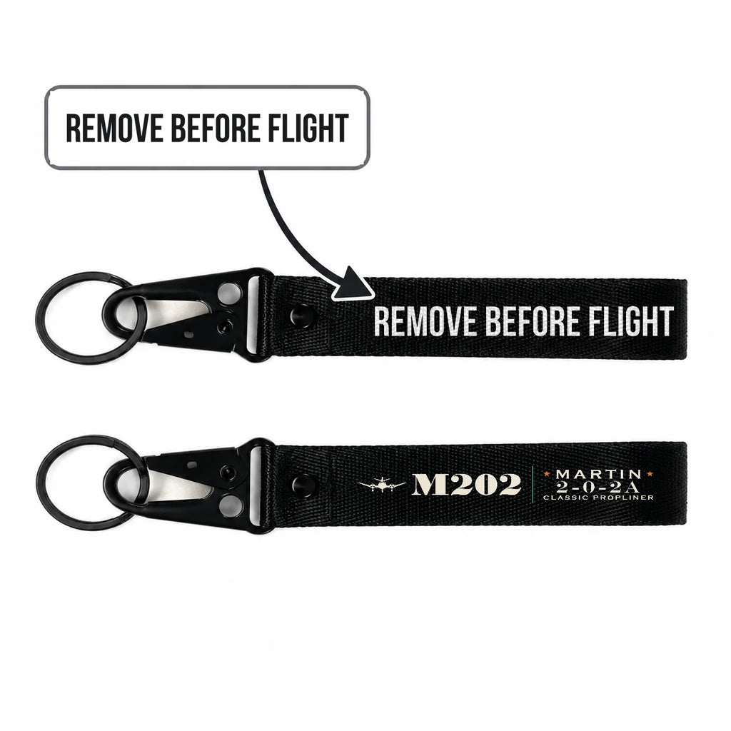 Martin 2-0-2A Hawk-Shaped Key Chains - Black - Heritage - Remove Before Flight