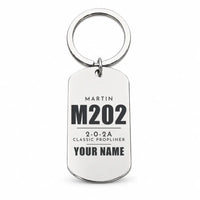 Thumbnail for Martin 2-0-2A - Key Chain - Tag + Name - Silver