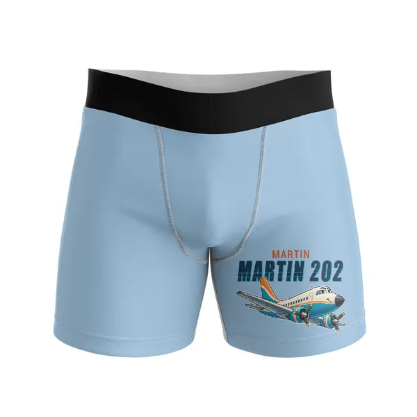 Martin 2-0-2A - Men Boxers - Cartoon - Light Blue