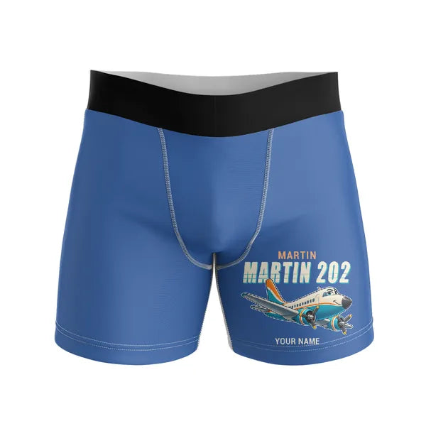 Martin 2-0-2A - Men Boxers - Cartoon + Name - Blue