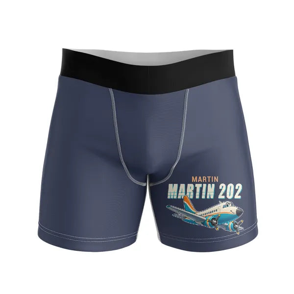 Martin 2-0-2A - Men Boxers - Cartoon - Navy Blue