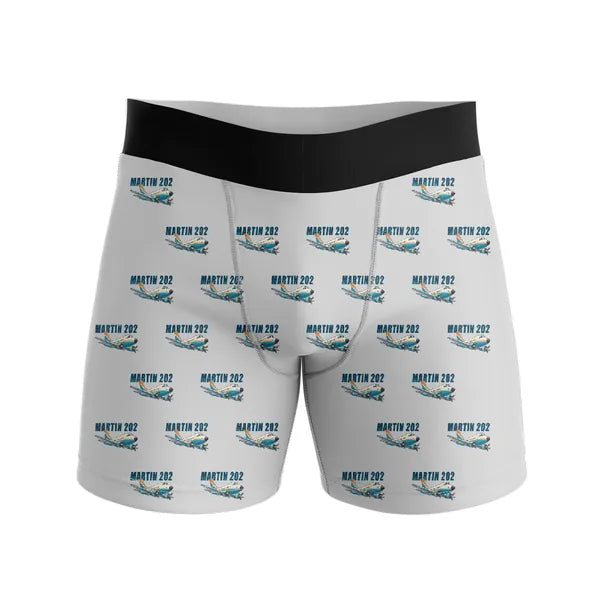 Martin 2-0-2A - Men Boxers - Cartoon Pattern - Light Gray