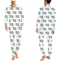 Thumbnail for Martin 2-0-2A - Men Pajamas - Cartoon Pattern - White