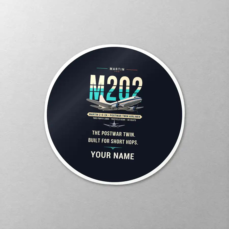 Martin 2-0-2A - Original + Name - Circle Sticker - Close-up