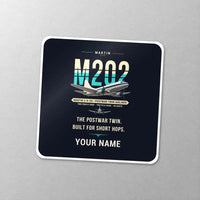 Thumbnail for Martin 2-0-2A - Original + Name - Square Sticker - Close-up
