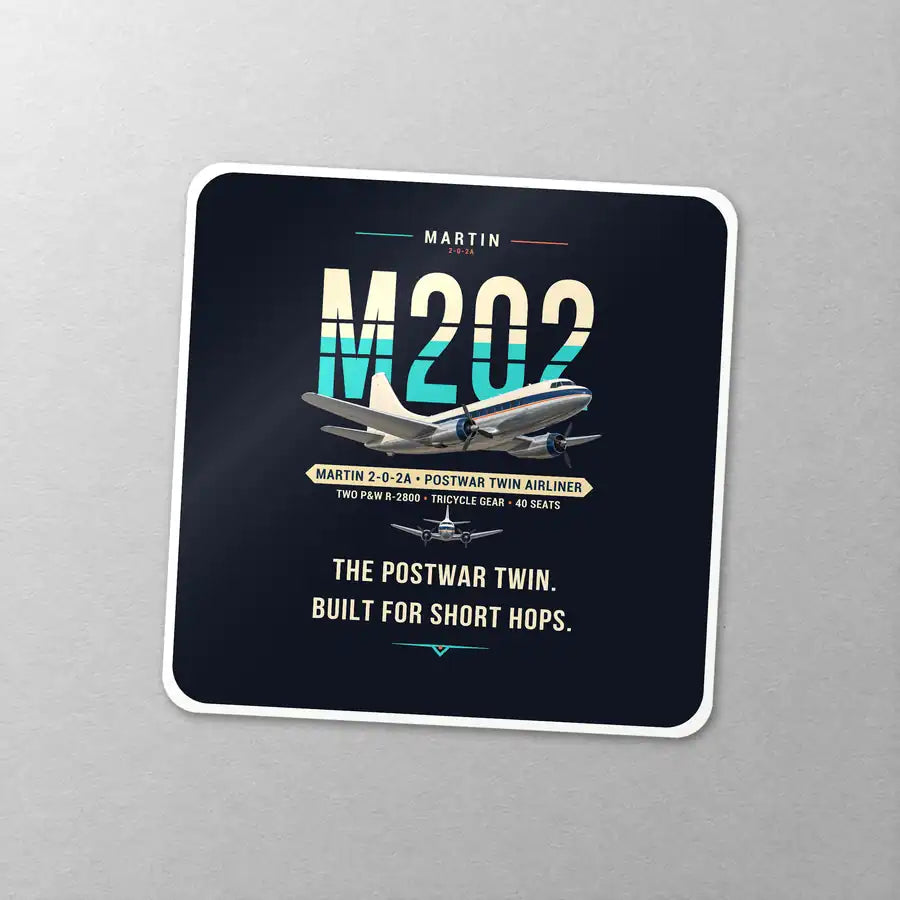 Martin 2-0-2A - Original - Square Sticker - Close-up