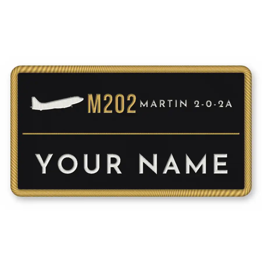 Martin 2-0-2A Patches - Rectangle + Name - Black Gold