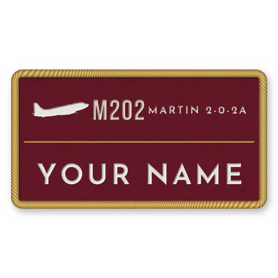 Martin 2-0-2A Patches - Rectangle + Name - Burgundy Cream