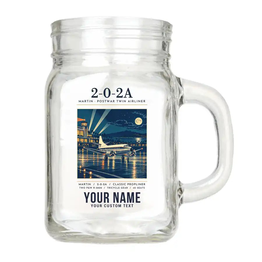 Martin 2-0-2A - Poster + Name - Cocktail Glass (Mason Jar)
