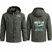 Thumbnail for Martin 2-0-2A Stylish Jackets - Hooded Windbreaker - Cartoon - Olive Green