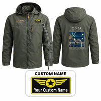 Thumbnail for Martin 2-0-2A Stylish Jackets - Hooded Windbreaker - Poster + Name - Olive Green