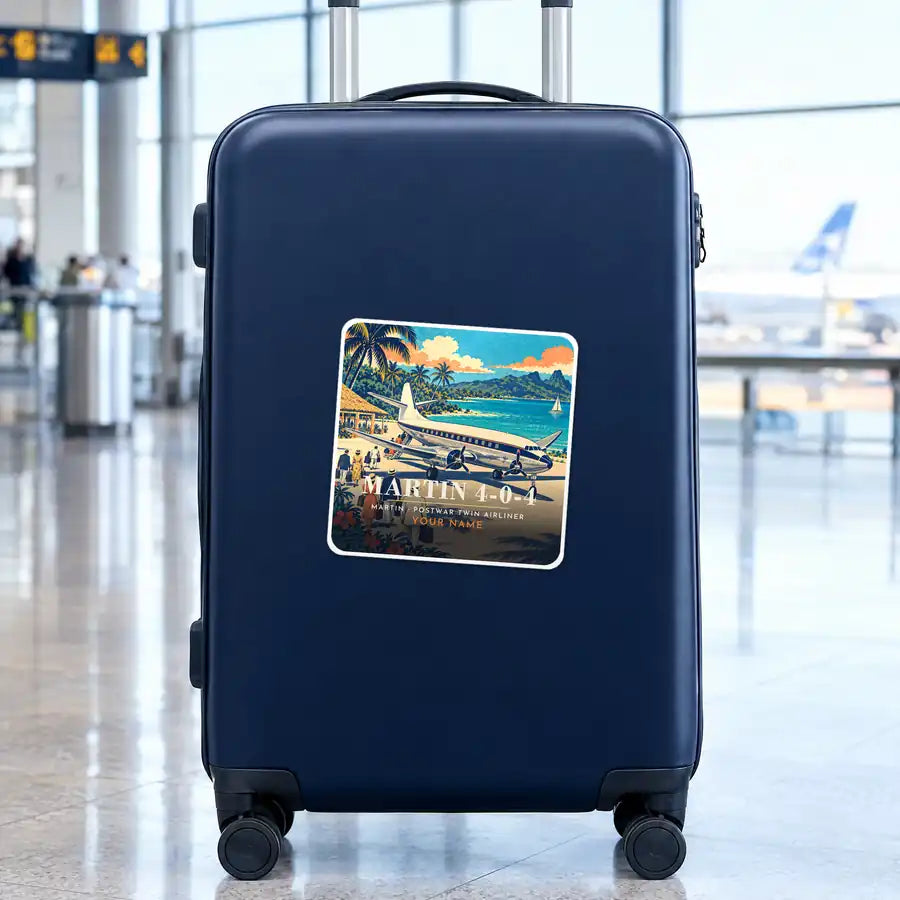 Martin 4-0-4 - 3D + Name - Square Sticker - Suitcase