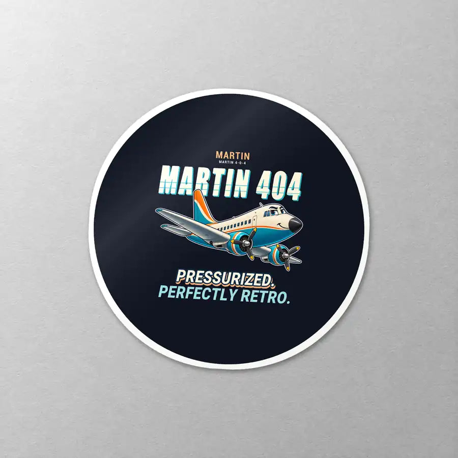 Martin 4-0-4 - Cartoon - Circle Sticker - Close-up