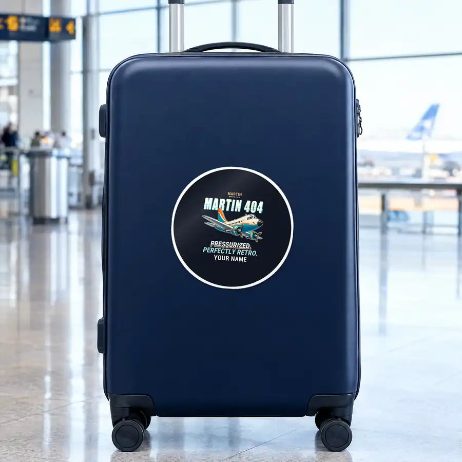 Martin 4-0-4 - Cartoon + Name - Circle Sticker - Suitcase