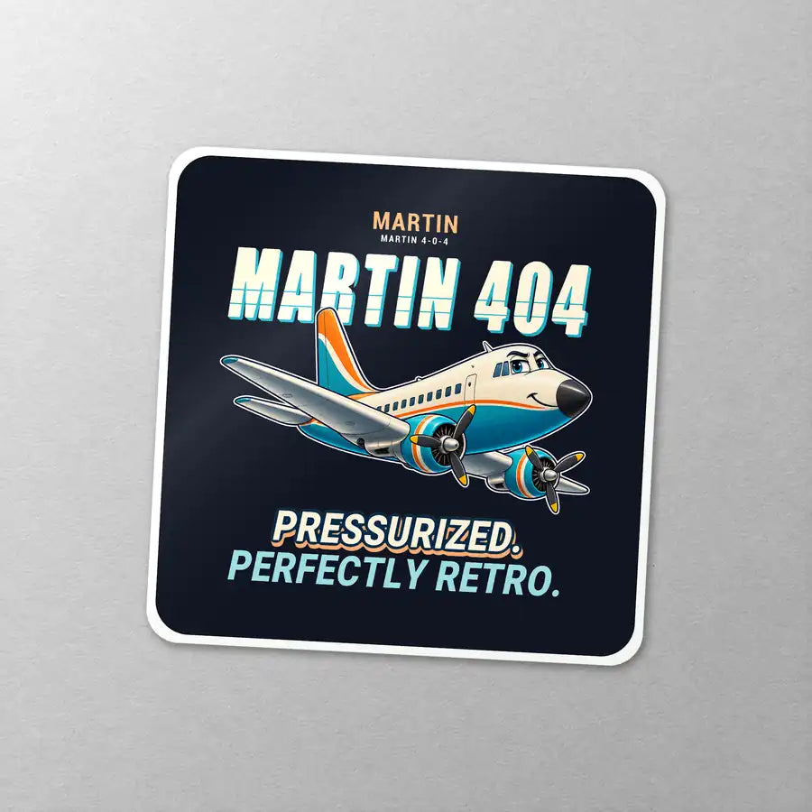 Martin 4-0-4 - Cartoon - Square Sticker - Close-up