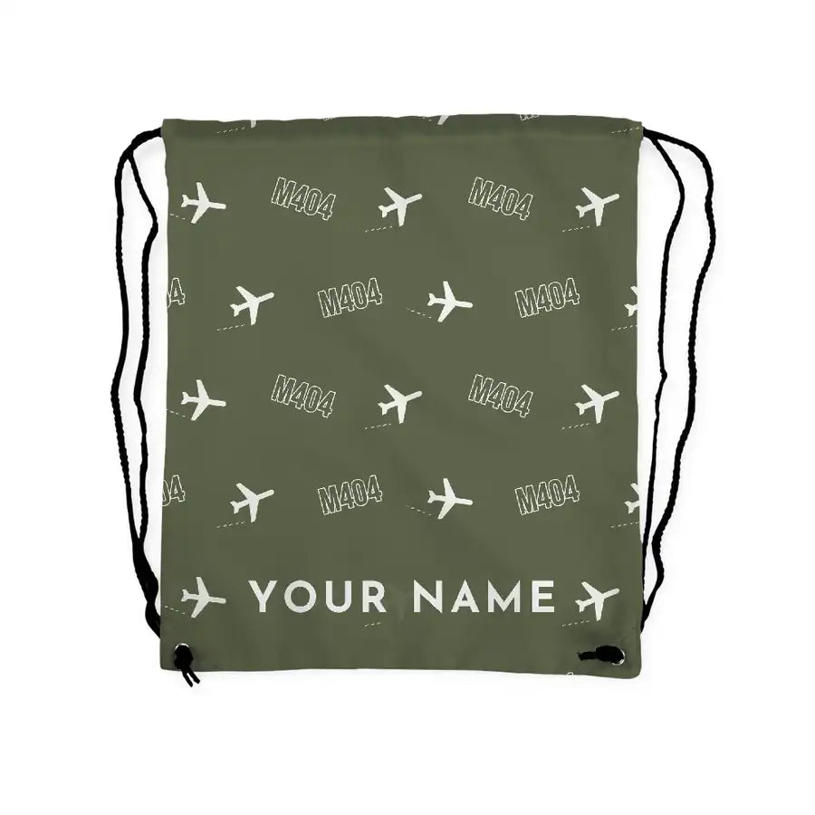 Martin 4-0-4 - Drawstring Bag - 3D Pattern + Name - Green Army