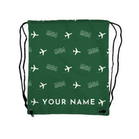 Thumbnail for Martin 4-0-4 - Drawstring Bag - 3D Pattern + Name - Green