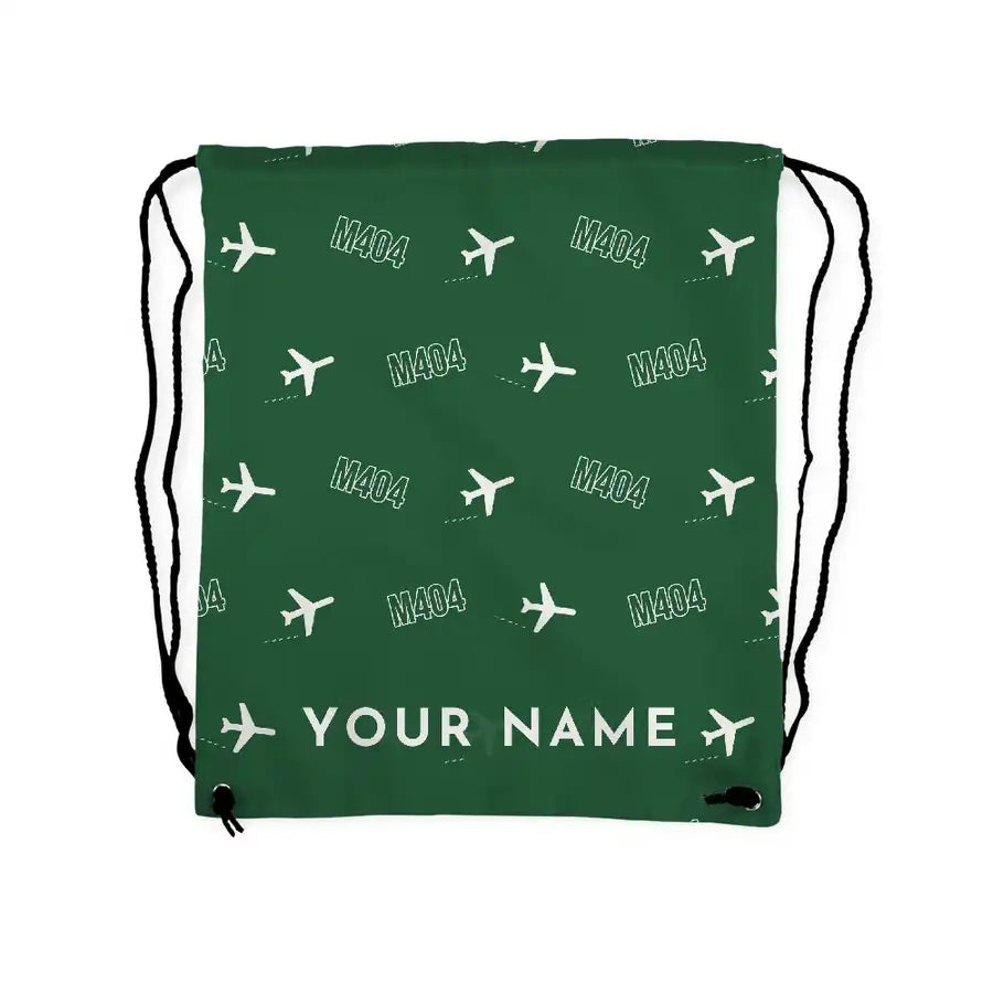 Martin 4-0-4 - Drawstring Bag - 3D Pattern + Name - Green