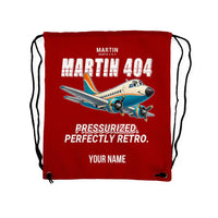 Thumbnail for Martin 4-0-4 - Drawstring Bag - Cartoon + Name - Red