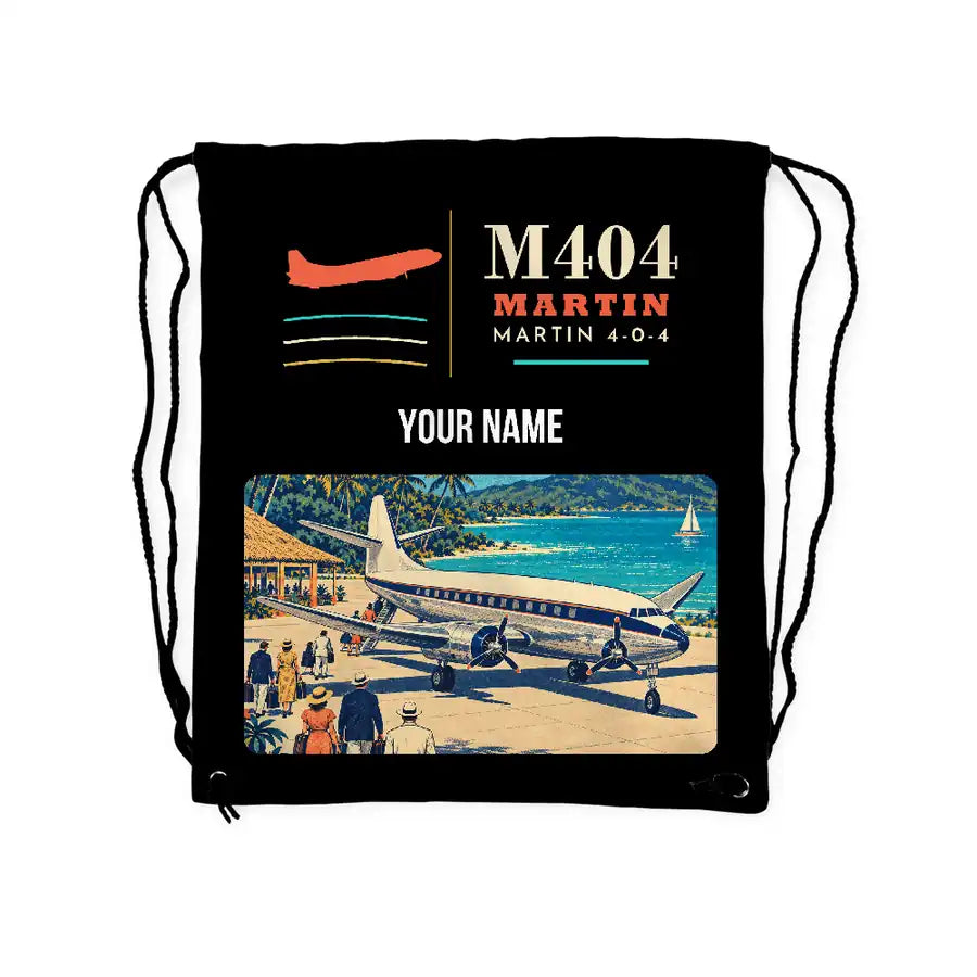Martin 4-0-4 - Drawstring Bag - Classic + Name - Black