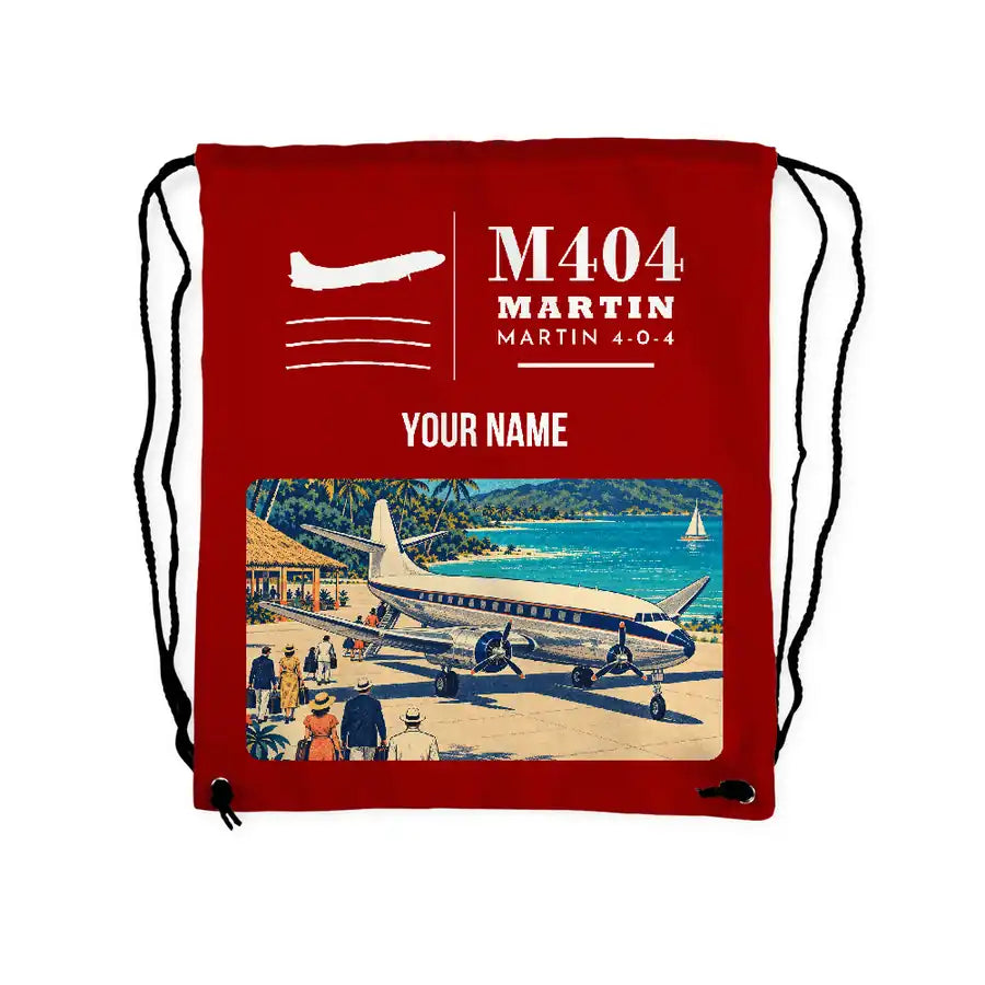 Martin 4-0-4 - Drawstring Bag - Classic + Name - Red
