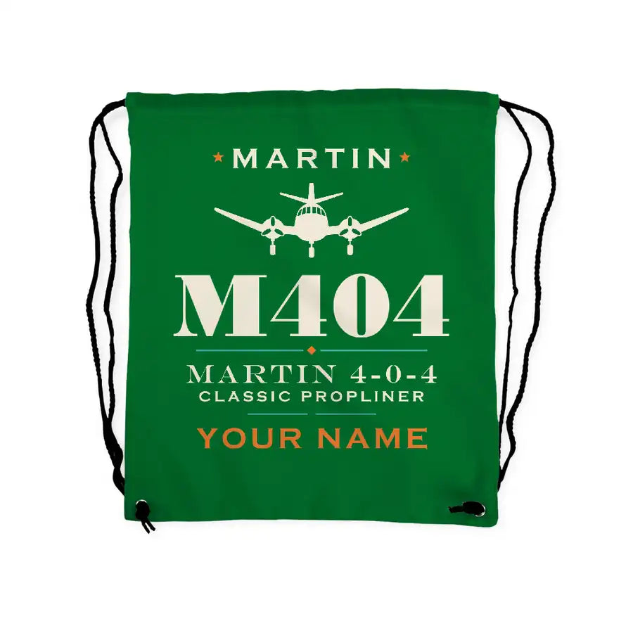 Martin 4-0-4 - Drawstring Bag - Heritage + Name - Green