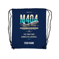 Thumbnail for Martin 4-0-4 - Drawstring Bag - Original + Name - Dark Blue