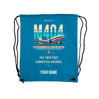 Thumbnail for Martin 4-0-4 - Drawstring Bag - Original + Name - Light Blue