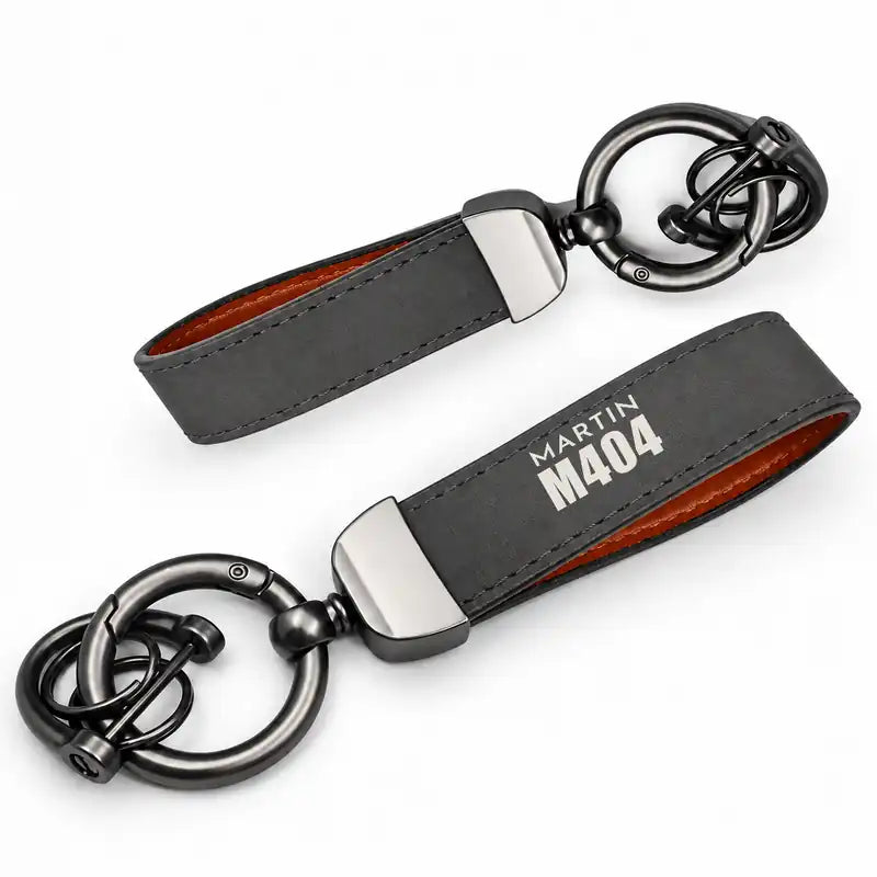 Martin 4-0-4 - Leather Key Chain - Horseshoe Buckle - Tag - Gray