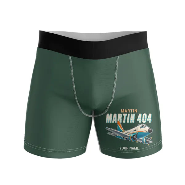Martin 4-0-4 - Men Boxers - Cartoon + Name - Dark Green