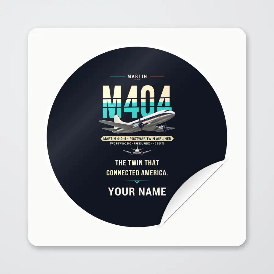 Martin 4-0-4 - Original + Name - Circle Sticker - Peel