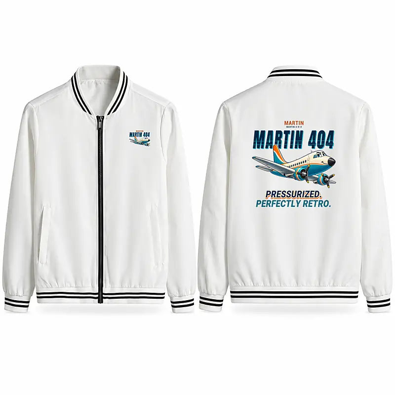 Martin 4-0-4 Stylish Jackets - Baseball Collar - Cartoon - White