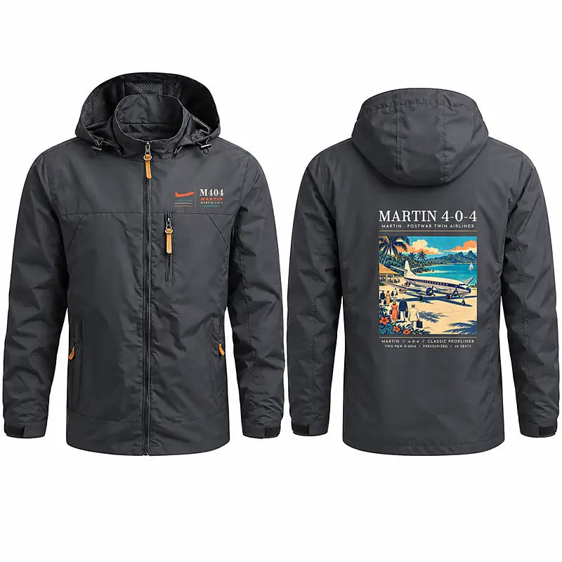 Martin 4-0-4 Stylish Jackets - Hooded Windbreaker - Poster - Charcoal
