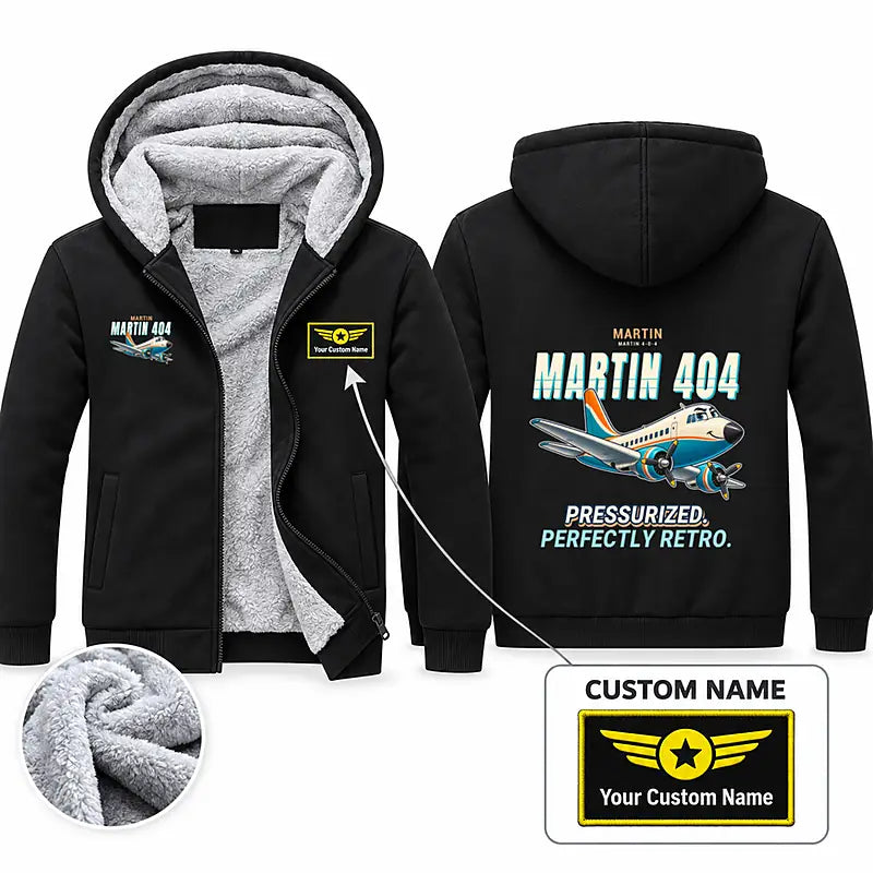 Martin 4-0-4 Zipped Sweatshirts - Cartoon + Name - Black
