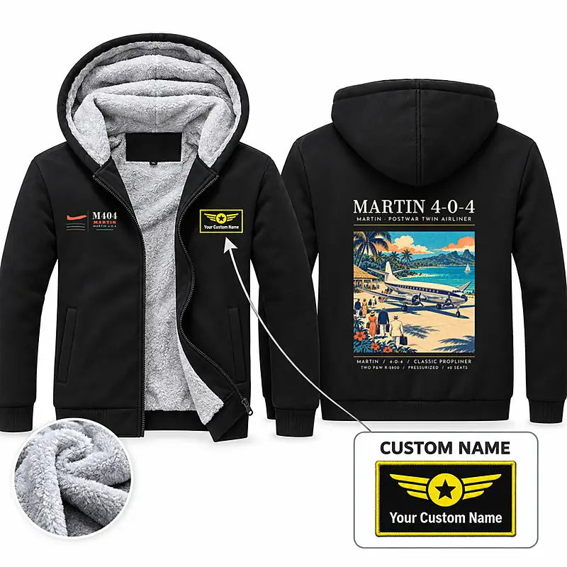 Martin 4-0-4 Zipped Sweatshirts - Poster + Name - Black