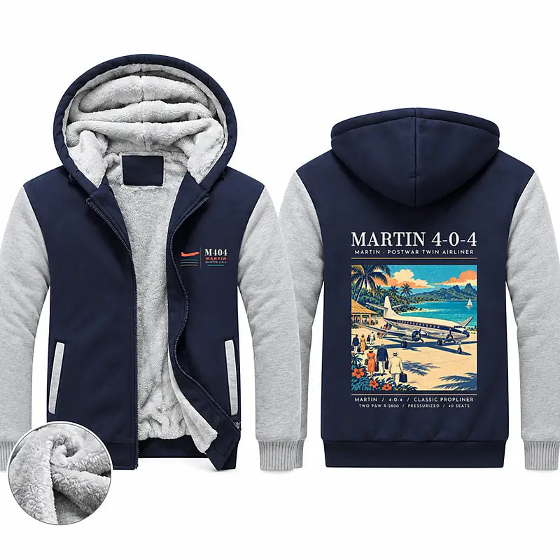 Martin 4-0-4 Zipped Sweatshirts - Poster - Navy & Gray