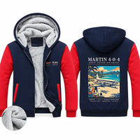 Thumbnail for Martin 4-0-4 Zipped Sweatshirts - Poster - Navy & Red