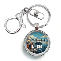 Thumbnail for Martin M-130 - 3D + Name - Circle Key Chain - Full Print