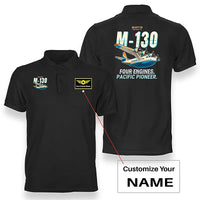 Thumbnail for Martin M-130 - Cartoon - Double-Side Polo - Black + Name