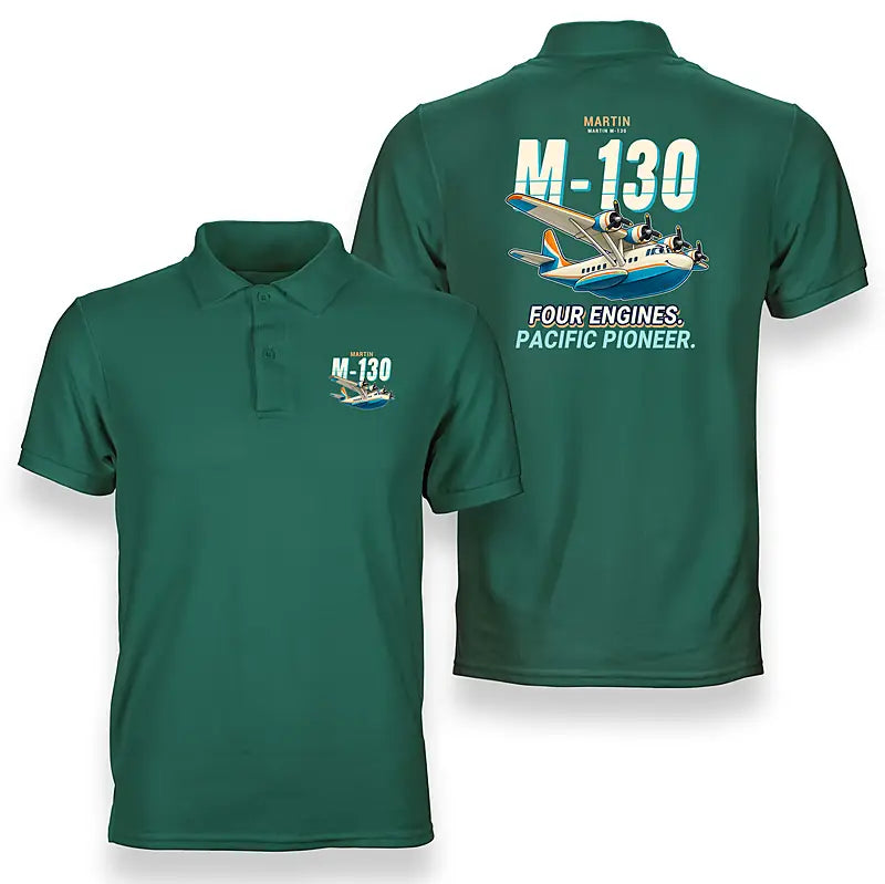 Martin M-130 - Cartoon - Double-Side Polo - Green