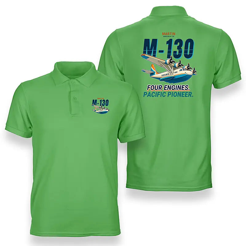 Martin M-130 - Cartoon - Double-Side Polo - Light Green