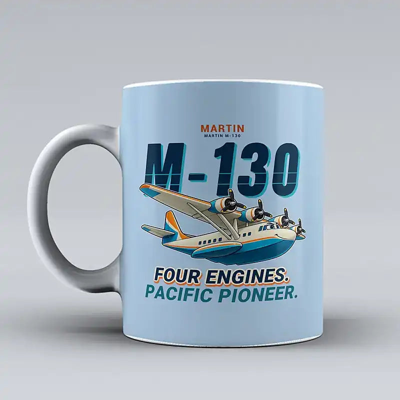 Martin M-130 - Cartoon - Mug - Light Blue