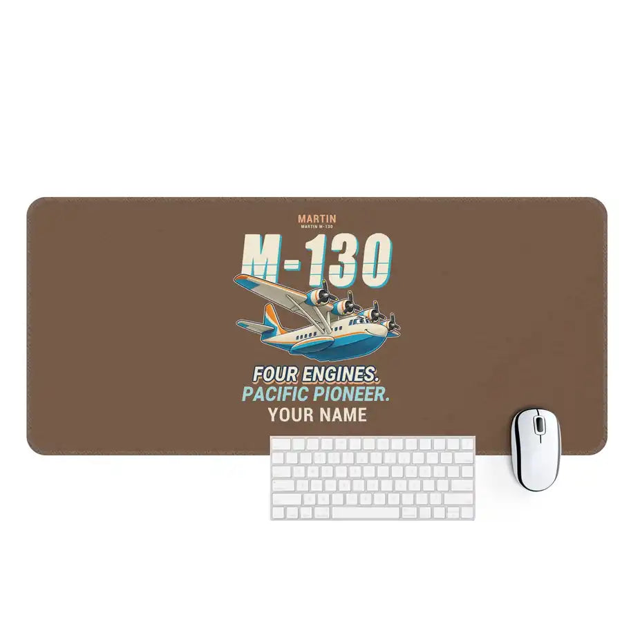 Martin M-130 - Cartoon + Name - Desk Mat - Brown