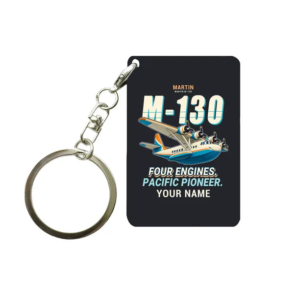 Martin M-130 - Cartoon + Name - Key Chain - Black