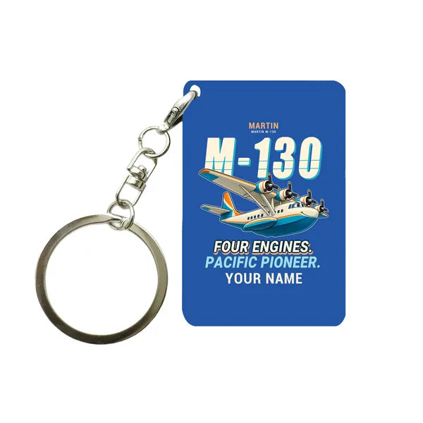 Martin M-130 - Cartoon + Name - Key Chain - Blue